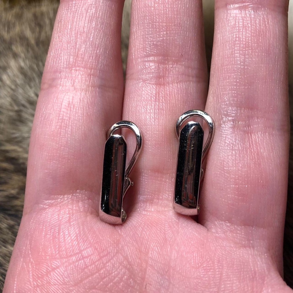 Minimalist sterling silver rectangular post earrings
